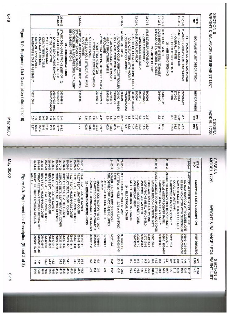 Weight & BalanceEquipment List, CESSNA 172 I, M & S, 2015 Juil 3 003.jpg